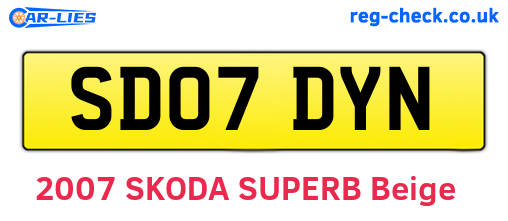 SD07DYN are the vehicle registration plates.