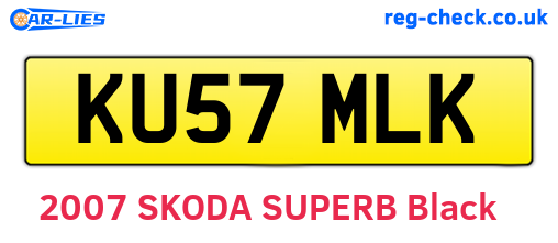 KU57MLK are the vehicle registration plates.