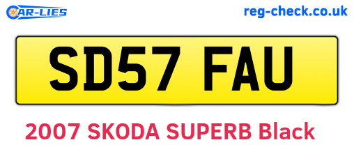 SD57FAU are the vehicle registration plates.