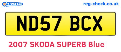 ND57BCX are the vehicle registration plates.