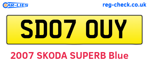 SD07OUY are the vehicle registration plates.