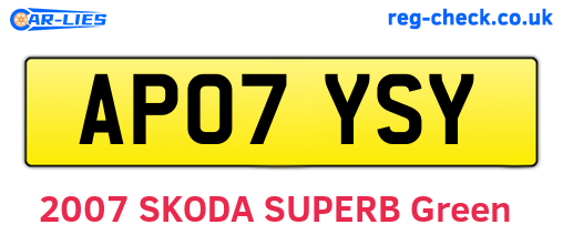 AP07YSY are the vehicle registration plates.