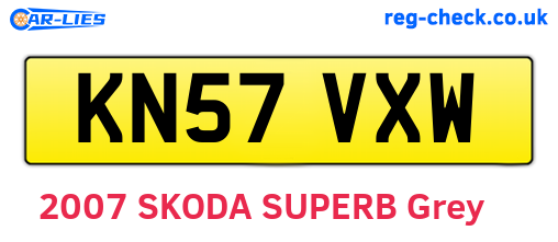 KN57VXW are the vehicle registration plates.