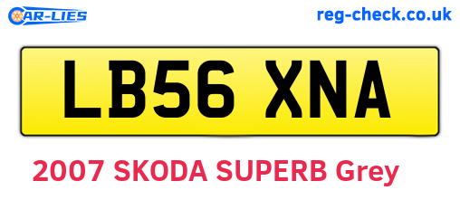 LB56XNA are the vehicle registration plates.