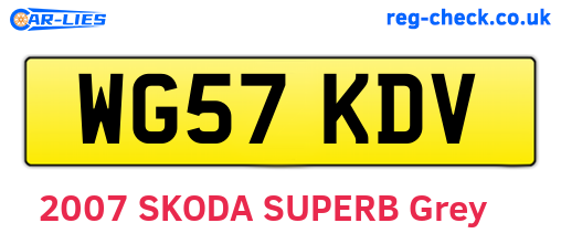 WG57KDV are the vehicle registration plates.