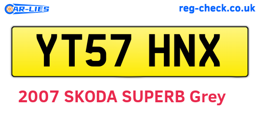 YT57HNX are the vehicle registration plates.