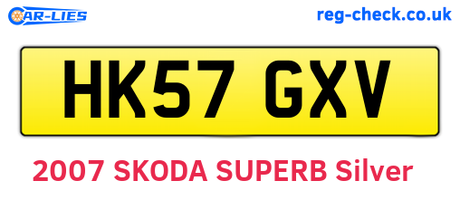 HK57GXV are the vehicle registration plates.