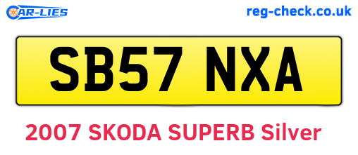 SB57NXA are the vehicle registration plates.