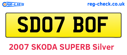 SD07BOF are the vehicle registration plates.