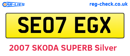 SE07EGX are the vehicle registration plates.