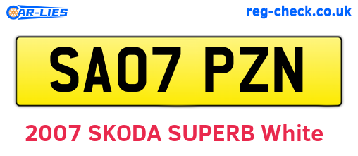 SA07PZN are the vehicle registration plates.