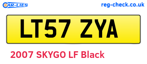 LT57ZYA are the vehicle registration plates.