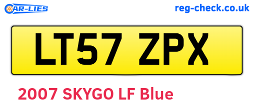 LT57ZPX are the vehicle registration plates.