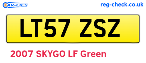 LT57ZSZ are the vehicle registration plates.