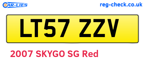 LT57ZZV are the vehicle registration plates.