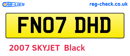 FN07DHD are the vehicle registration plates.