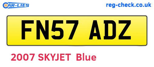 FN57ADZ are the vehicle registration plates.