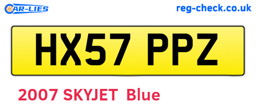 HX57PPZ are the vehicle registration plates.