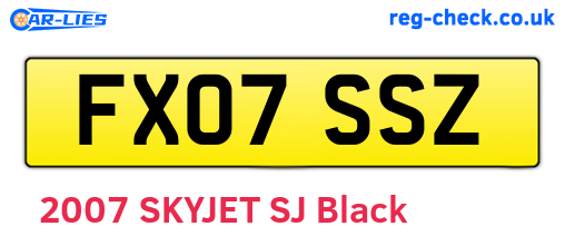 FX07SSZ are the vehicle registration plates.