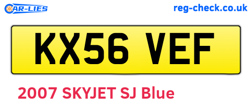 KX56VEF are the vehicle registration plates.