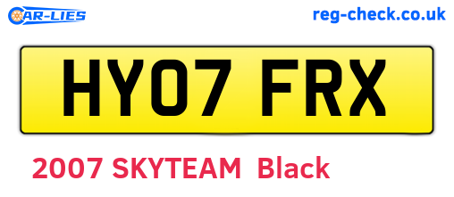 HY07FRX are the vehicle registration plates.