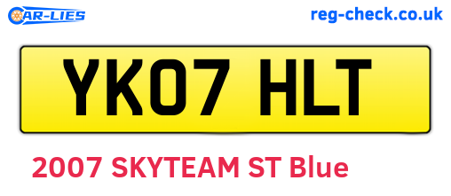 YK07HLT are the vehicle registration plates.