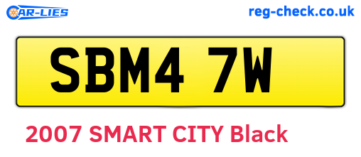 SBM47W are the vehicle registration plates.