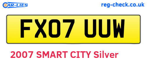 FX07UUW are the vehicle registration plates.