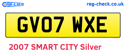 GV07WXE are the vehicle registration plates.