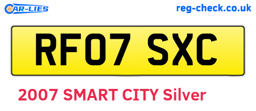 RF07SXC are the vehicle registration plates.