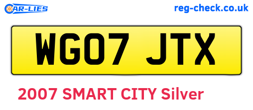 WG07JTX are the vehicle registration plates.