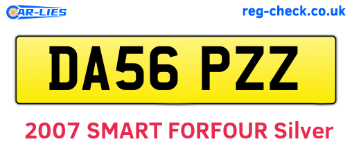 DA56PZZ are the vehicle registration plates.