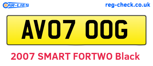 AV07OOG are the vehicle registration plates.