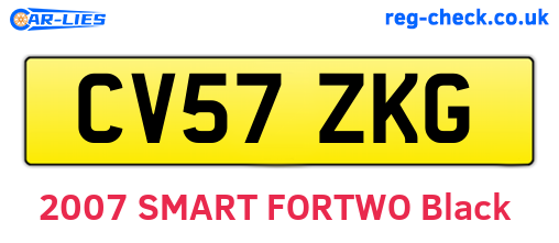 CV57ZKG are the vehicle registration plates.