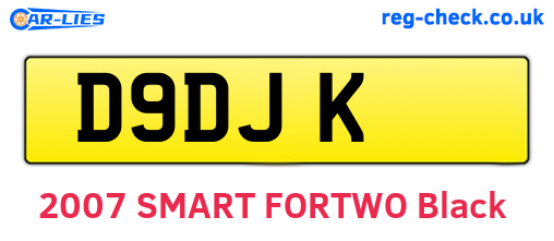 D9DJK are the vehicle registration plates.