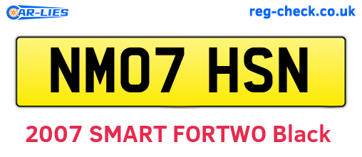 NM07HSN are the vehicle registration plates.