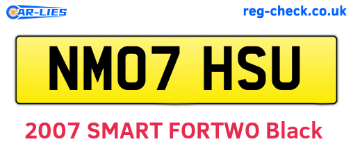 NM07HSU are the vehicle registration plates.