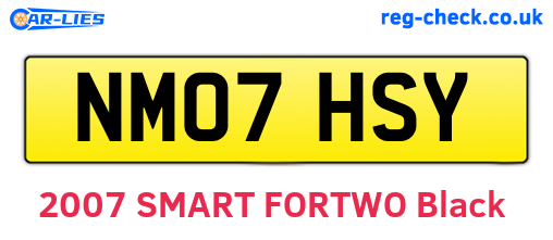 NM07HSY are the vehicle registration plates.