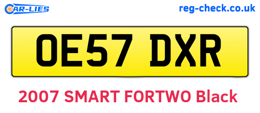 OE57DXR are the vehicle registration plates.