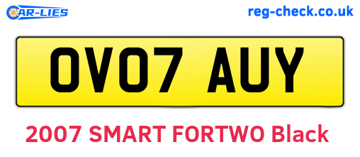 OV07AUY are the vehicle registration plates.