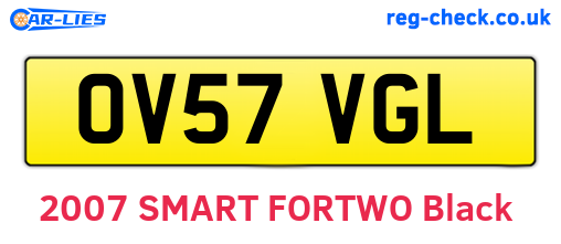 OV57VGL are the vehicle registration plates.