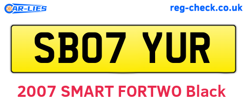 SB07YUR are the vehicle registration plates.