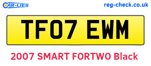 TF07EWM are the vehicle registration plates.