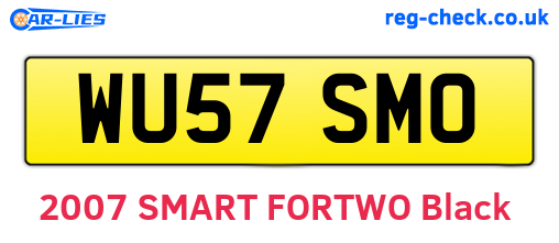 WU57SMO are the vehicle registration plates.