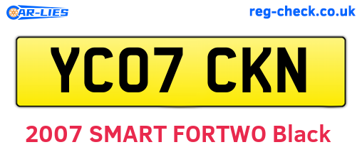 YC07CKN are the vehicle registration plates.