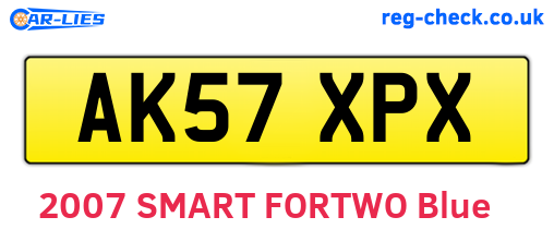 AK57XPX are the vehicle registration plates.