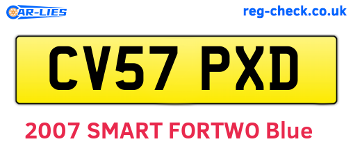 CV57PXD are the vehicle registration plates.