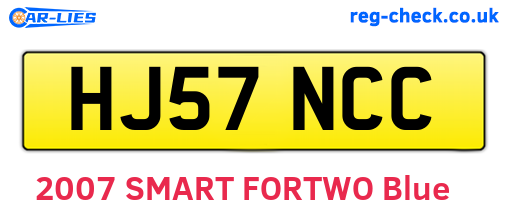 HJ57NCC are the vehicle registration plates.