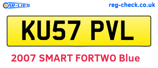 KU57PVL are the vehicle registration plates.