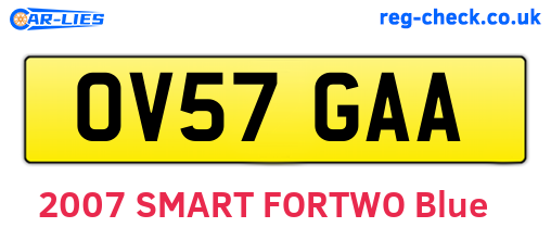 OV57GAA are the vehicle registration plates.